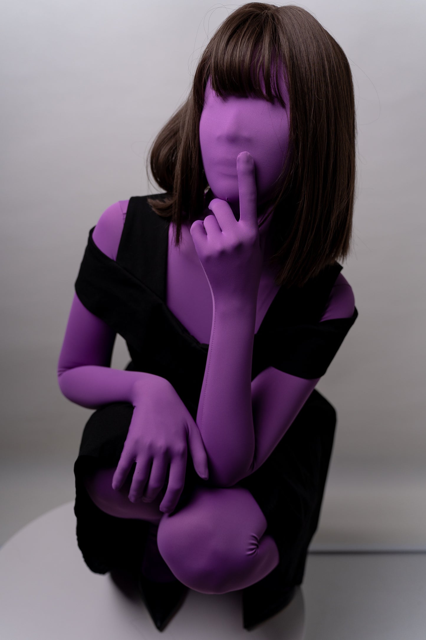 Lavender bodysuit zentai